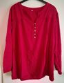 Langarmshirt Sheego rot mit Muster Gr. 50 V-Ausschnitt, Zirknopfleiste