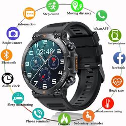 Bluetooth Smartwatch Luxus Herren Armband Herzfrequenz Pulsuhr Blutdruck Fitness