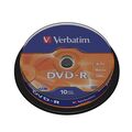 10x Verbatim DVD-R Rohlinge 4,7GB 16x Schreiben Spindel Cakebox