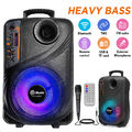 Bluetooth 5.0 Lautsprecher Subwoofer Musikbox Boombox DJ-Party LED mit Mikrofon