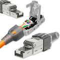 Netzwerk Stecker RJ45 Cat7 CAT8 LAN Netzwerkstecker Werkzeuglos geschirmt Metall