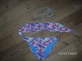 2teiliger Bikini blau/pink/weiß geblümt Neckholder für Damen Gr. 36