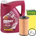 MANN ÖLFILTER + 5L MANNOL ENERGY COMBI LL 5W-30 passend für VW 504.00 507.00