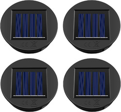 4Er Set Solarleuchten Ersatzteile 8 Cm Oberteil Mit Hellen LED Leuchtmitteln Neu