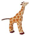 Holztiger 80157 Giraffe, klein, fressend Holzfigur bemalt