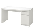 IKEA MALM Schreibtisch Weiß 140x65 cm, Moderner Bürotisch, sehr guter Zustand