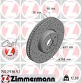 1x ZIMMERMANN Bremsscheibe SPORT Z 150.2936.52 für SUPRA TOYOTA BMW 5er G30 F90