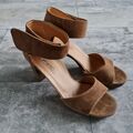 Paul Green Damenschuhe Sandalen Gr. 7 Braun Sandaletten Sommerschuhe Pumps