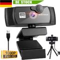 Webcam mit Mikrofon und Stativ, USB Full HD 1080p 30fps Webkamera für PC Laptop