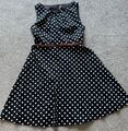 comma Kleid, schwarz mit weißen Punkten Gr. 49