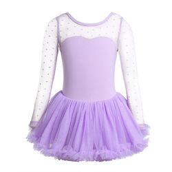 Mädchen Ballettkleid Baumwolle Ballett Trikot Kinder Ballettanzug Turnanzug Tüll