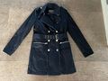 GUESS Luxus Damen Jacke Trenchcoat Militär Mantel Schwarz Edel Gr. L 40 TOP