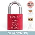 Liebesschloss mit Gravur 10 Farben Liebes Schloss Wunschgravur Love Geschenkidee