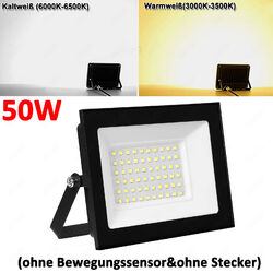 LED Fluter mit Bewegungsmelder / Stecker 10W-500Watt Außen Strahler Scheinwerfer