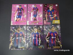 Topps Gold 23/24 Alle 6x Base + Insert Gold + Elite Karten Set/Lot, FC Barcelona