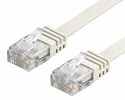 CAT6 Patchkabel Netzwerkkabel Flachkabel Ethernet DSL LAN Flach weiß 0,5m - 20m✅Top Verkäufer seit 2009 ✅DE Händler ✅MwSt Rechnung