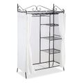 Relaxdays Metall Garderobe COUNTRY 172 x 105 x 45 cm HxBxT, Landhausstil Klei...