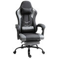 Ergonomischer Gaming Stuhl Bürostuhl Schreibtischstuhl mit Fußstützen Schwarz