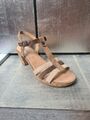 Neuwertige GABOR Sandalen Gr 40,5 (7) Echtleder Sandaletten Kork beige braun 475