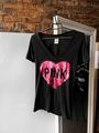 Rosafarbenes Victoria's Secret-T-Shirt mit großem Aufdruck in Schwarz mit...