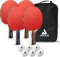 JOOLA Tischtennis-Set Family, Tischtennis-Set Mit 4 Tischtennisschlägern, Tischt