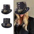 Steampunk-Hut Steampunk-Reisender-Hut Gothic Punk-Zylinder für Männer mit Schutz