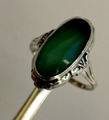 Ring echt Silber Vintage mit grünem Stein Jade? Gr. 51 / 16,2 mm