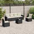 Gartenmöbel Sofa Garnitur Lounge Sitzgruppe 7-tlg. Schwarz Poly Rattan vidaXL