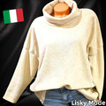 Italy Damen Sweatshirt Velours Optik Cord kuschlig Kragen Basic Beige 38 40 42