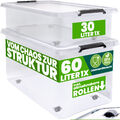 DEUBA® Kunststoffbox Aufbewahrungsbox Stapelbox Deckel Regalbox Rollbox Kiste