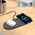 40W 2in1  Wireless Charger Induktionsladegerät Ladestation für AirPod iPhone 