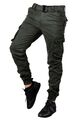 Herren Jogger Hose Freizeit Baumwoll  Cargohose Jogginghose mit Gürtel IT1942