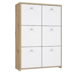 Kommode - Artisan Eiche-weiß - 77 cm breit - 6 Türen Sideboard Anrichte