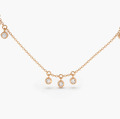 Damen Halskette Rosegold 585 14K Kette Collier 9 Diamanten Brillanten Anhängern 