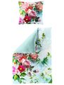 JACK by Bierbaum Mako Satin Bettwäsche 135x200cm 2 tlg Blume Rose Hellblau Rosa