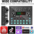 Blutooth 5.0 V8S Audio Mixer Live Sound Card for Live Streaming Broadcast Record