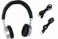 TERRIS Bluetooth Kopfhörer Schwarz Silber mit Mikrofon Headset kabellos wireless