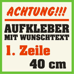 Aufkleber Autoaufkleber Werbung 1.Zeile 40cm Wunschtext Domain Werbebeschriftung