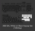 Akko Keycaps White on Black - ABS Doubleshot - 195 keys - ANSI + ISO UK