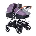 B-Ware Chipolino Geschwisterkinderwagen Duo Smart klappbar umbaubar grau lila