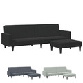 2-Sitzer Schlafsofa mit Fußhocker Klappbar Couch mit Bettfunktion Bettsofa