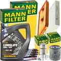 MANN INSPEKTIONSPAKET+5L MANNOL 504 5W-30 ÖL passend für AUDI A1 8X POLO 6R TSI