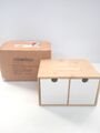 Relaxdays Schreibtisch Organizer, Bambus & MDF Aufbewahrungsbox Buero, Weiss