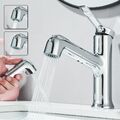 Waschtischarmatur Bad Ausziehbar Wasserhahn mit Brause Waschbecken Mischbatterie