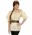 BLUSE BEIGE Gr. XL Piratenbluse Cowgirlbluse Kostüm Verkleidung Damenbluse neu