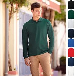 Poloshirt Langarm Herren Fruit of the loom Longsleeve Shirt Premium Polo 