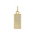 14K Solid Gold Rechteckig Diamant Charm Anhänger Massiv Gold Zubehör