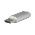 Adapter Micro USB kompatibel mit HTC U11, USB-C auf Micro USB, silber