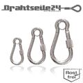 Karabiner Schlüsselanhänger Edelstahl V4A AISI 316 Schraubverschluss für Taschen