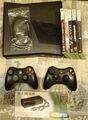 Microsoft XBOX 360 Slim 250GB, 2 Controller + 6 Spiele usw  (USK18)...